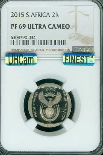 2015年 南アフリカ 2ランド NGC PF69 MAC UHCam 最高級MAC スポットレス 677枚 鋳造*