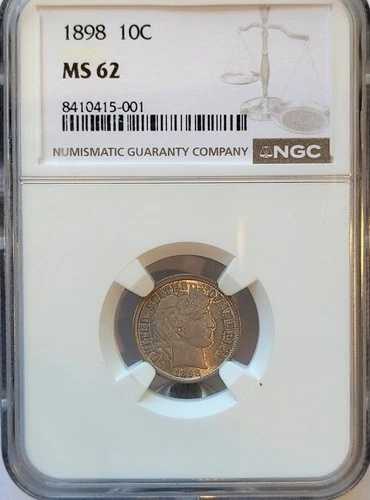 1898-P NGC MS-62 バーバーダイム #234。