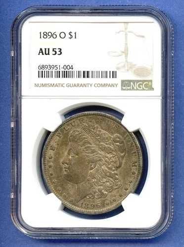 1896 O NGC AU53 モルガン銀貨 1ドル 米国造幣局 希少キーデイトコイン 1896-O AU-53