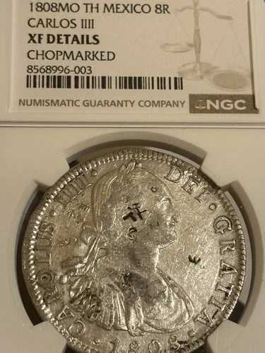 1808年メキシコ8レアル チョップマーク NGC XF 詳細