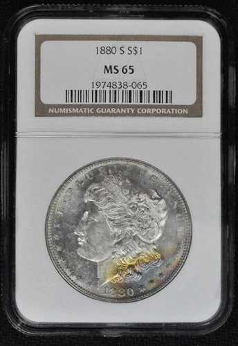 1880年S - モルガン銀貨 - NGC MS65