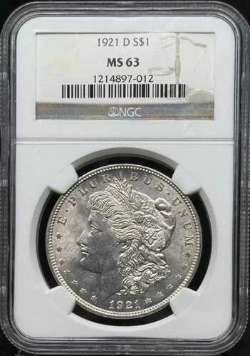 1921年 D モルガン銀貨 NGC MS-63