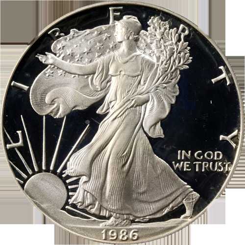 1986-S シルバー アメリカンイーグル $1 NGC PR69 メルカンティ サインラベル - 在庫あり