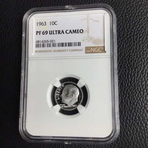 1963年 ルーズベルト ダイム 10C NGC PF69 ウルトラカメオ