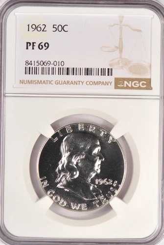 1962年 フランクリン ハーフダラー プルーフ NGC PF 69 PR69 ジェムコイン 50セント