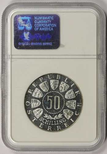 1963年 オーストリア チロル シルバー 50シリング プルーフ PF 66 NGC