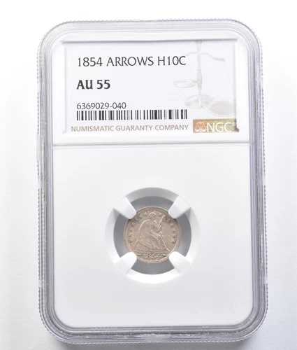 1854年 自由の女神像半ダイム矢 AU55 NGC *1506