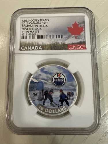 2017 $10 カナダ シルバー プルーフ NHL NGC PF69 エドモントン オイラーズ パッション トゥ プレイ FR 58,685円