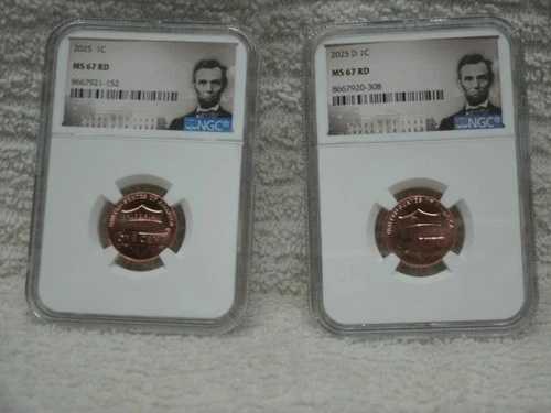 2025年 アメリカ造幣局 リンカーン ペニー P&D NGC MS67 RD 未流通ストライク
