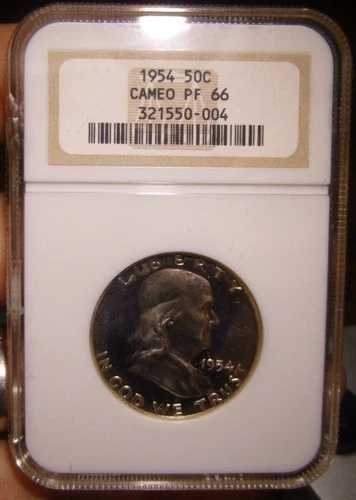 1954年 プルーフ フランクリン ハーフダラー 50セント NGC PF 66 カメオ