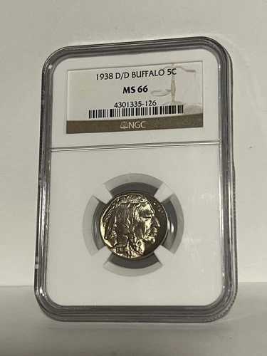 素晴らしい！1938年 D/D バッファロー 5セントコイン NGC MS66