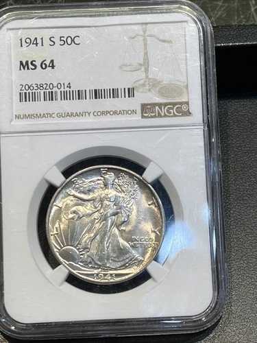 1941-S ウォーキング・リバティ・ハーフダラー MS-64 NGC