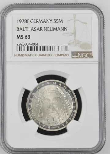 NGC認定（MS 63）1978F ドイツ BALTHASAR NEUMANN S5M