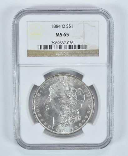 1884-O モルガン銀貨 MS65 NGC ブラウンラベル