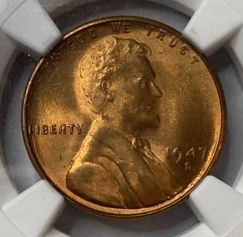 1947年 S リンカーン ウィート セント NGC MS67 RD タフ ローポップ コイン（画像参照）