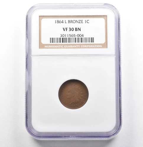 1864 L インディアンヘッド セント ブロンズ VF30 BN NGC *0586