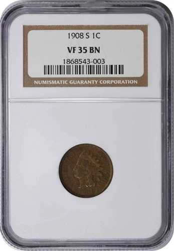 1908-S インディアンセント VF35BN NGC
