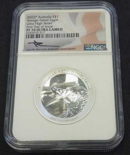 2022-P オーストラリア シルバードル オナガワシ NGC PR70 UCAM (2844)