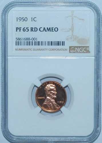 1950年 NGC PR65RD CAM カメオ レッド プルーフ ストライク リンカーン ウィート セント