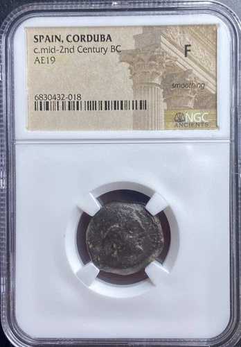 トゥルドゥリ人 紀元前140年-紀元前90年 希少ケルト・イベリア貨幣 コルドゥバ NGC 翼のあるキューピッド 59,290円