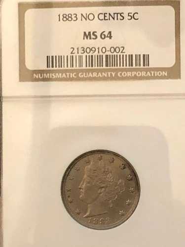 1883年 リバティ ノーセント ニッケル NGC MS64