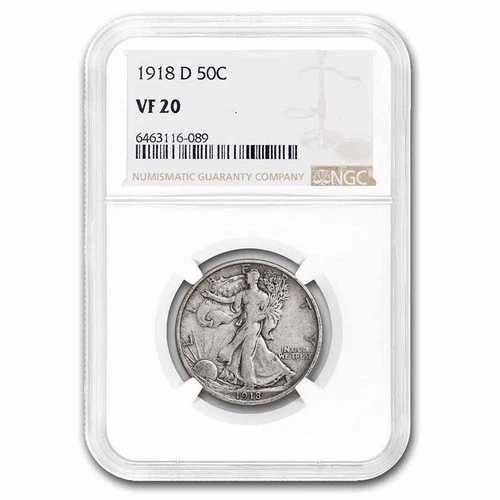 1918-D ウォーキング・リバティ・ハーフダラー VF-20 NGC