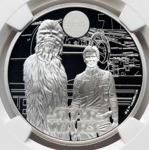NGC PF70 2024 スターウォーズ ハン・ソロ＆チューバッカ イギリス シルバー 1オンス コイン