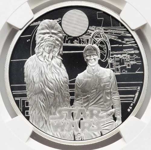 NGC PF70 2024 スターウォーズ ハン・ソロ＆チューバッカ イギリス シルバー 1オンス コイン