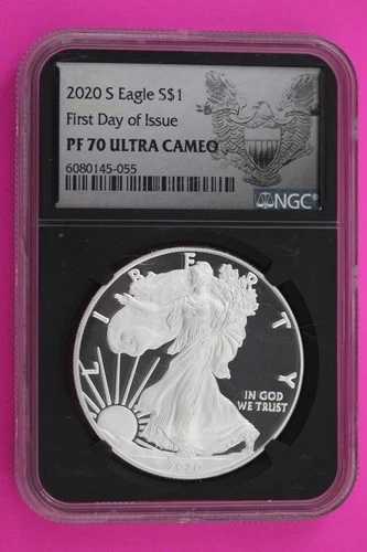 2022 S PF 70 シルバー イーグル プルーフ DCAM 1オンス .999 シルバー NGC 初日発行 695