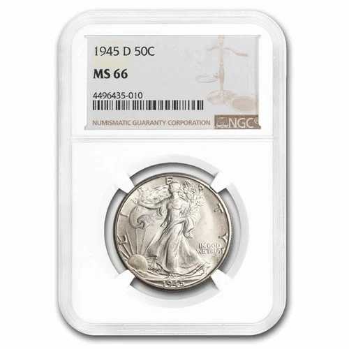 1945-D ウォーキング・リバティ・ハーフダラー MS-66 NGC