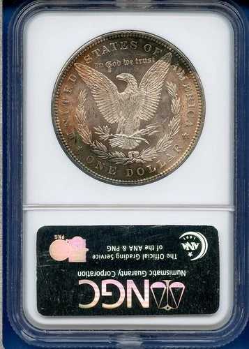 1882 P NGC MS64 モーガン シルバー ダラー $1 米国造幣局 1882-P MS-64 ユニークなタブ トーン!