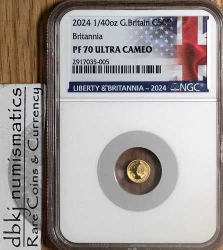 2024年 - 英国ブリタニア - 1/40オンス .999ゴールド - NGC PF 70 ウルトラカメオ - dbkjB 59,895円