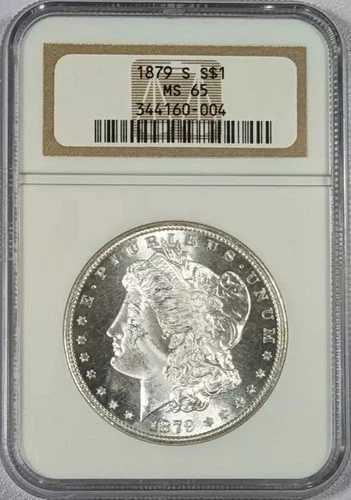 1879 S モルガン銀貨 NGC MS-65