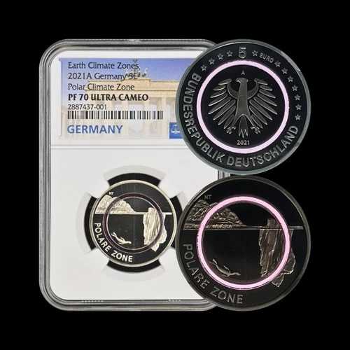 ドイツ。2021年、5ユーロ - NGC PF70 - トップポップ ?? ポーラー、ベルリン、ポリマー