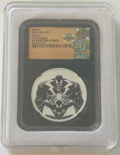 2024年 NIUE マーベル ヴェノム スパイダーマン 1オンス シルバー NGC PF70 ヴィンテージ コミックラベル