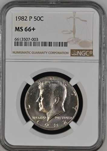 1982-P 50セント ケネディ ハーフダラー NGC MS66+ 6613507-003
