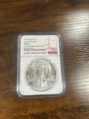 1986年 アメリカン シルバー イーグル NGC MS69 初期生産