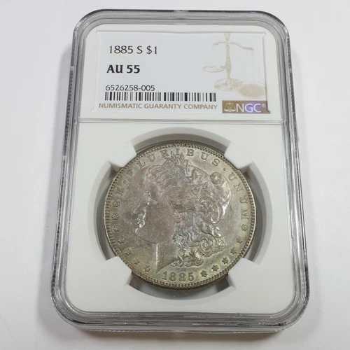 1885 S NGC AU55 - トーンシルバー モルガンドル 1ドル 米国コイン #54295A