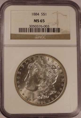 1884年モルガン銀貨-MS65