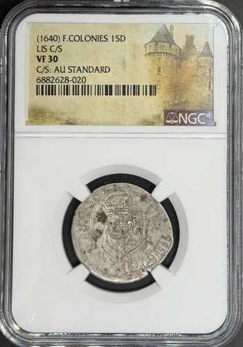 1640年 フランス植民地 15デニール NGC VF-30