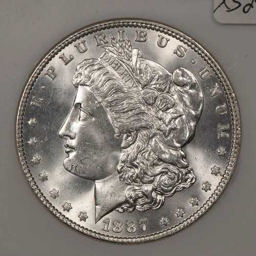 1887年 1ドル モルガン銀貨 - 良品 - NGC MS 65 - SKU-X5282