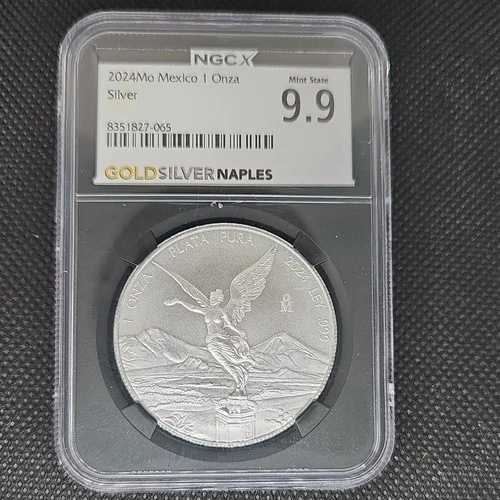 1オンス 999 シルバー 2024 メキシコ 1 オンザ リベルタッド NGC ブラックコア MS 9.9