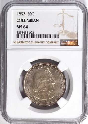 1892年コロンビア博覧会記念銀貨ハーフドル 50セント NGC MS 64