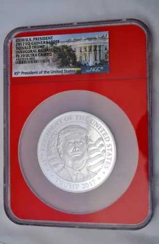 ギニア - 1オンス シルバー プルーフ 1,000フラン「ドナルド・トランプ」NGC PF70 UCAM 就任式