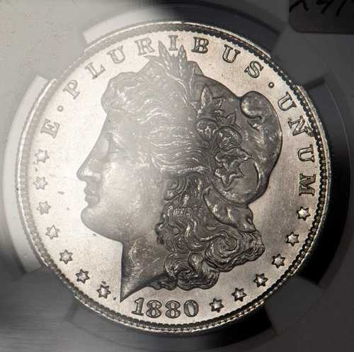 1880-S 0/9 $1 モルガン銀貨 - ホット 50 VAM-11 オーバーデート - NGC MS 64 - X4192