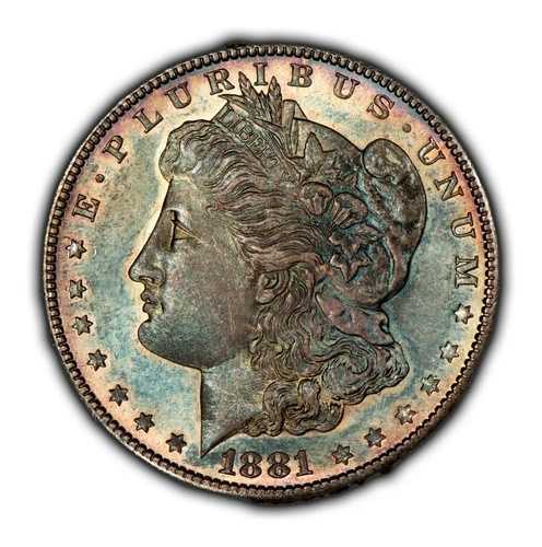 1881-S 1ドルモルガン・ダラー - PQネオンレインボートーニング - NGC UNC詳細 - ビデオ - D5544