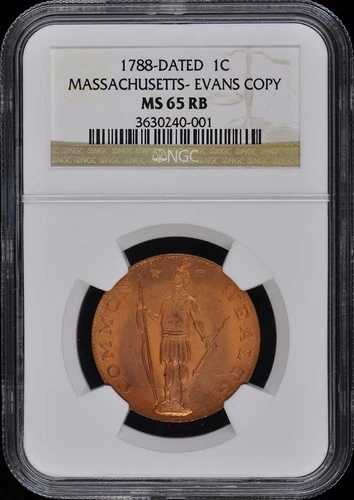 1788年製 マサチューセッツ州 エヴァンス コピー 1C NGC MS65RB