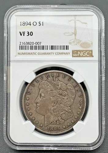1894年 O モルガン シルバー ダラー $1 NGC VF 30、低鋳造枚数セミキーデート