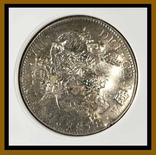 メキシコ 8レアル銀貨、1818年 MO JJ チョップマーク NGC 8176486-048
