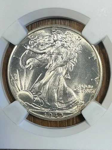 NGC MS65 1940年 ウォーキングハーフダラー ニアブラストホワイト 優れた光沢